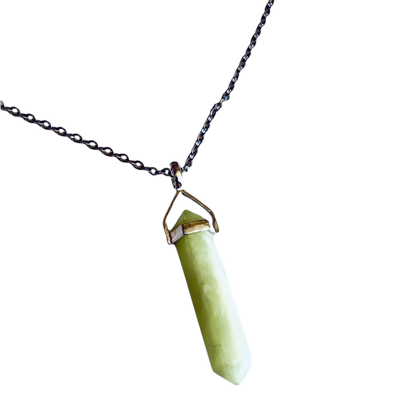 Jade  Double Point on Sterling silver
