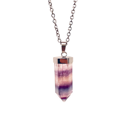 Colourful Fluorite Point on silver