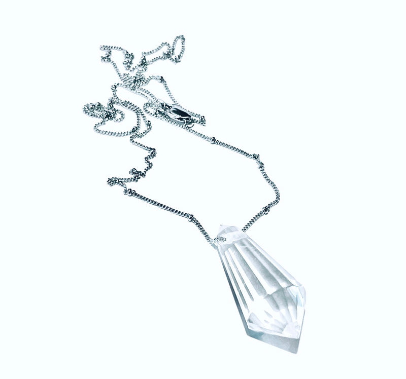 Vogel style Clear Quartz on silver