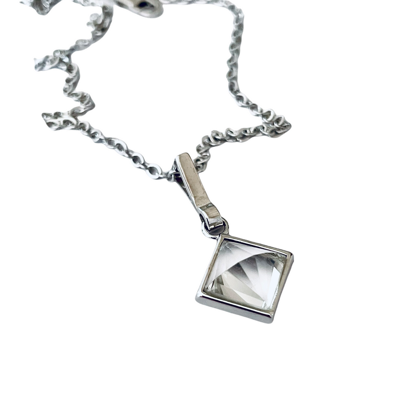 Clear Quartz AURA Pendant (small silver )