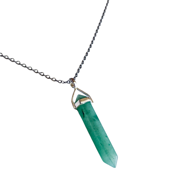 Green Aventurine Double Point on Sterling silver